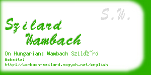 szilard wambach business card